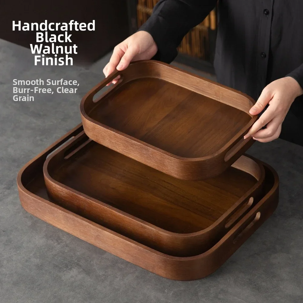 Vassoio da tè in legno con man - Wooden Serving Tray recensione e prezzo